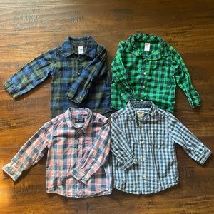 Toddler boys plaid button up shirts